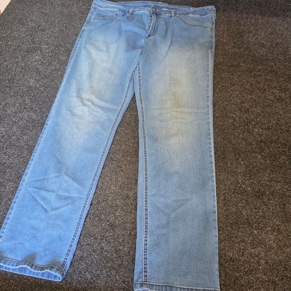 Buffalo David Bitton Axel Slim Stretch Jeans Light Wash Blue 40x32 Mens Denim